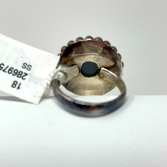 Sterling Silver Blue Titanium Druzy Ring Size 7 NWT (see Pictures Of Tarnish) - Picture 7 of 9